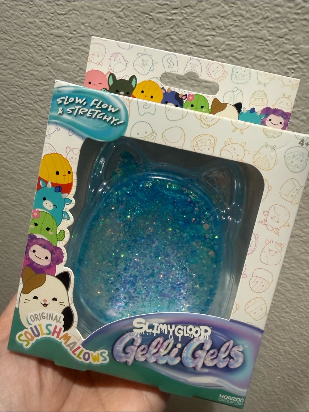 Squishmallows Slimy Gloop Gelli Gels - Blue Glitter Squishy. New